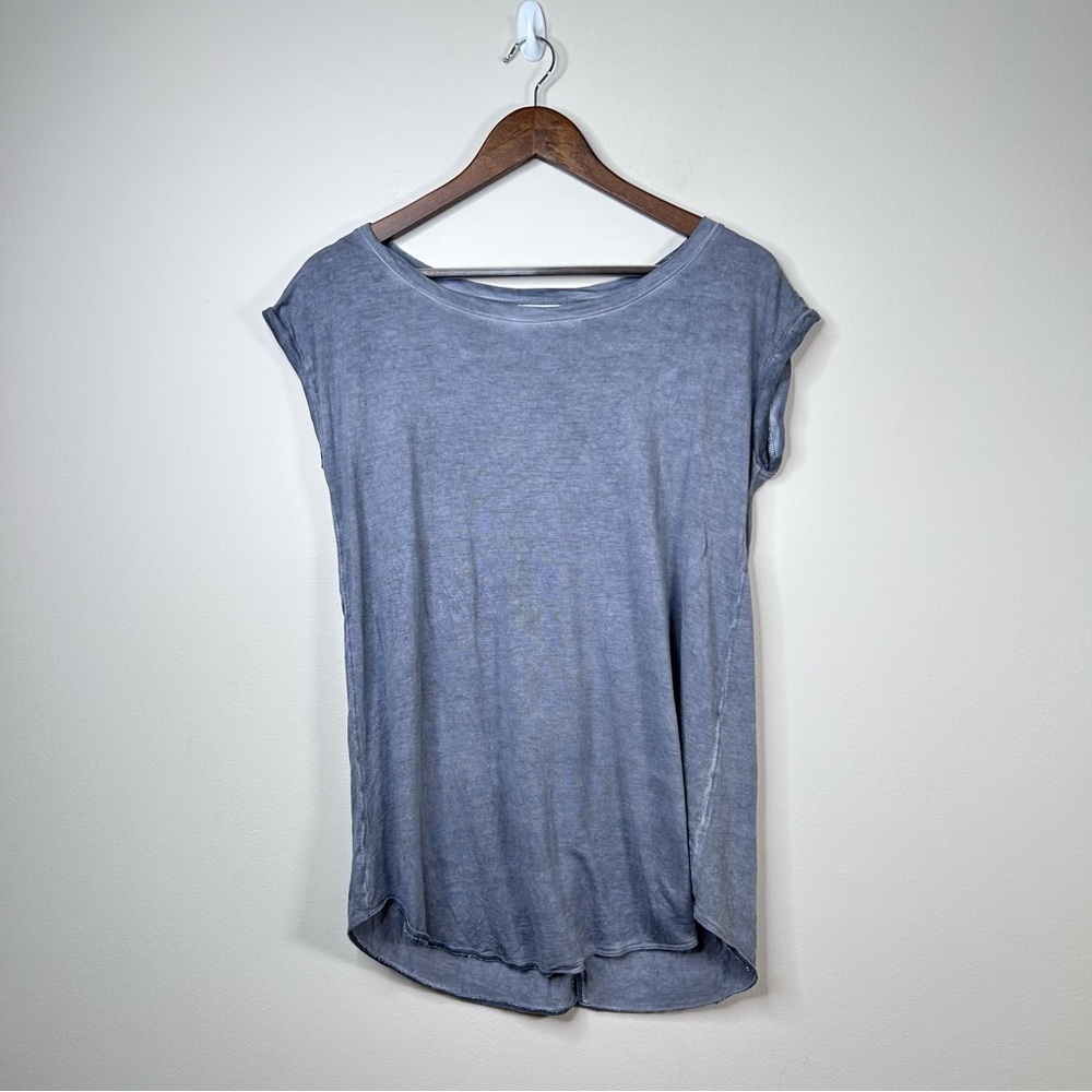 Wilfred Anvers Rayon Short Sleeve Tee Shirt Washed Grey Medium